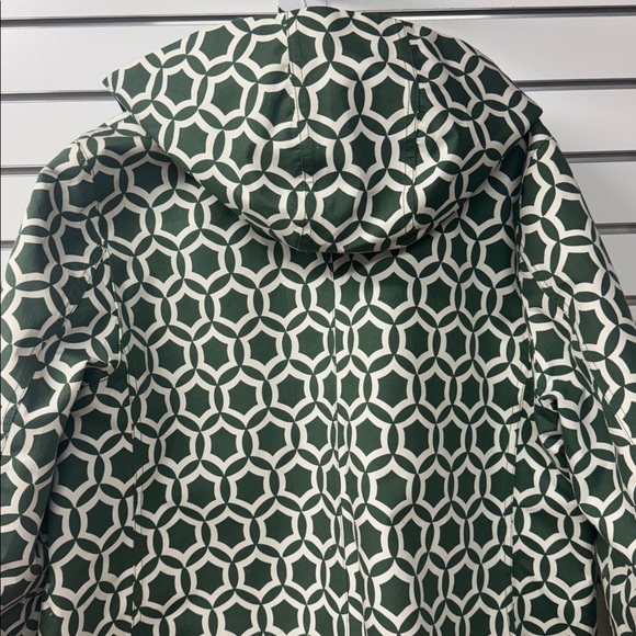 Boden Suki Waterproof green and white geometric patterned hooded XL jacket - Picture 7 of 8